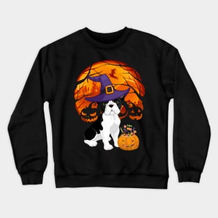 French bulldog pumpkin witch Crewneck Sweatshirt